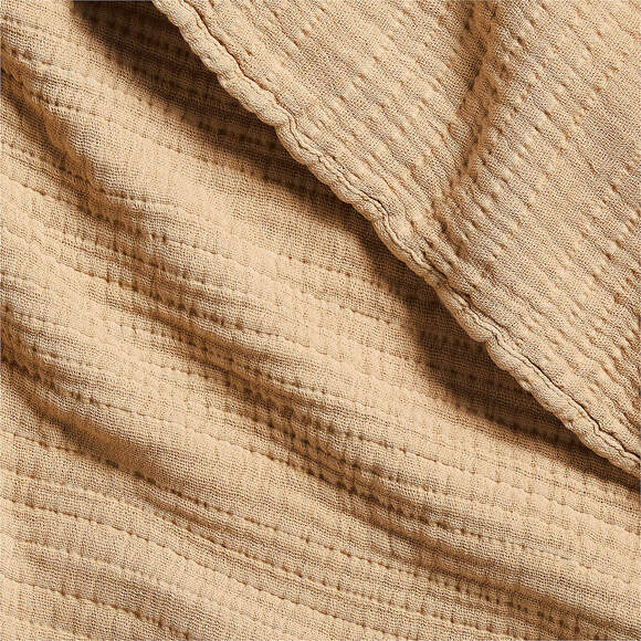 Crate&Barrel Tan Gauze Throw Blanket – Organic Cotton – Discontinued NWT - Picture 2 of 2